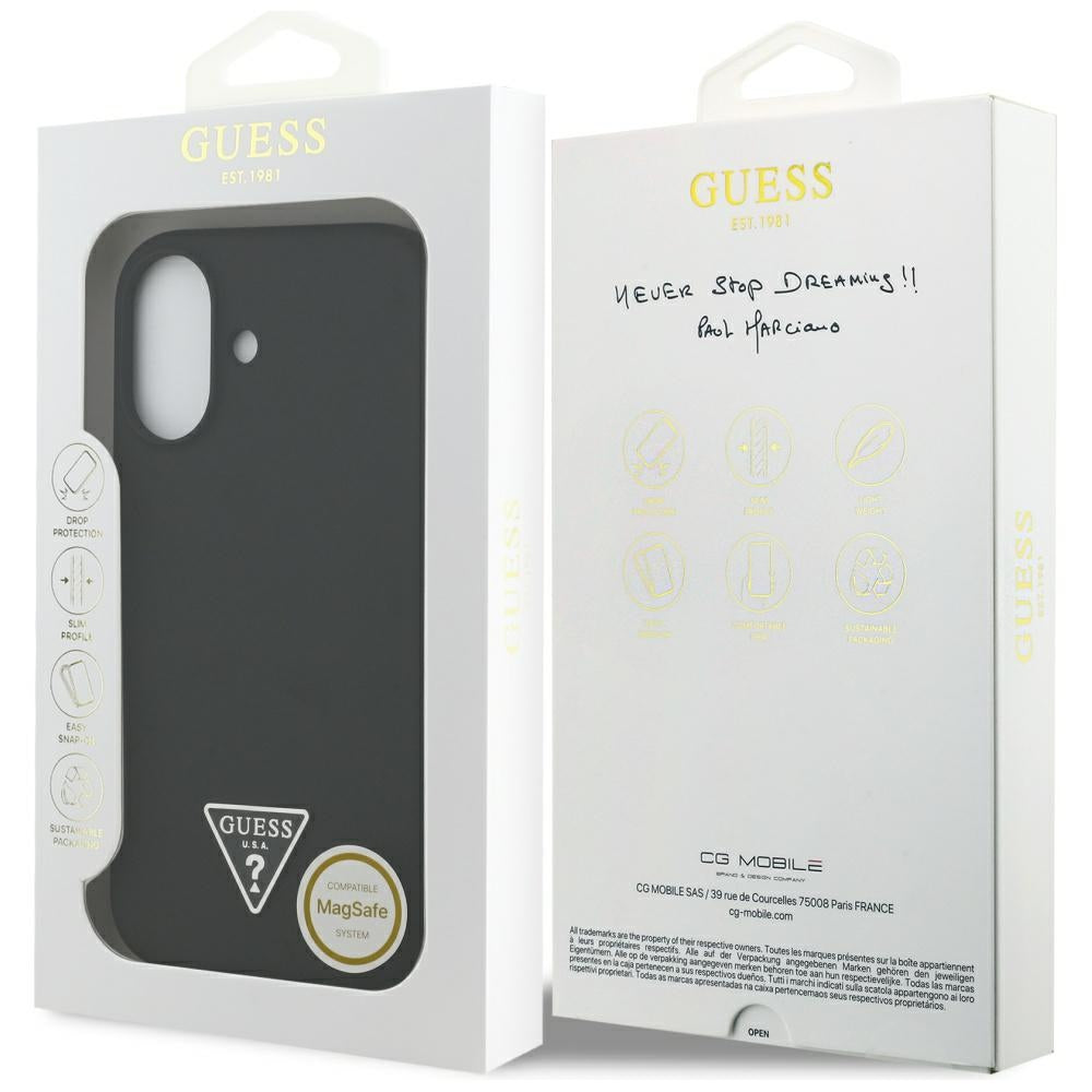 MagSafe-kotelo Apple iPhone 17:lle, Guess, Triangle Logo, Musta