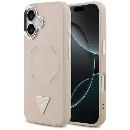MagSafe-kotelo Apple iPhone 17:lle, Guess, Triangle Logo, Hopeanpunainen