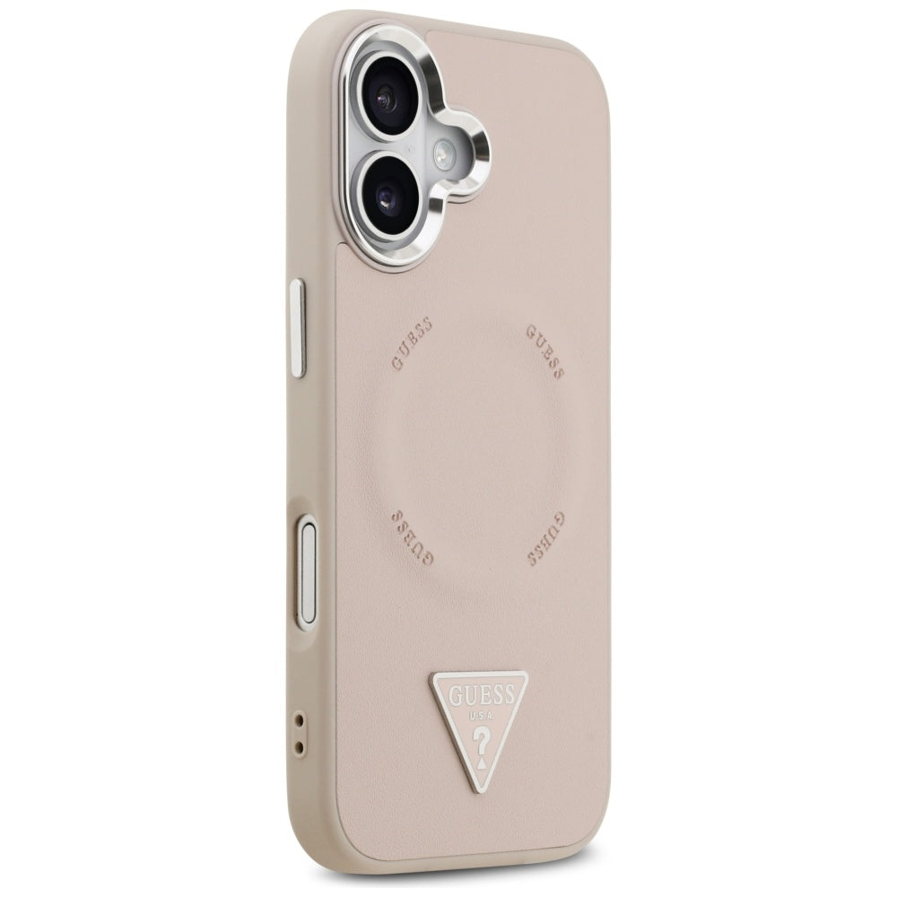 MagSafe-kotelo Apple iPhone 17:lle, Guess, Triangle Logo, Hopeanpunainen