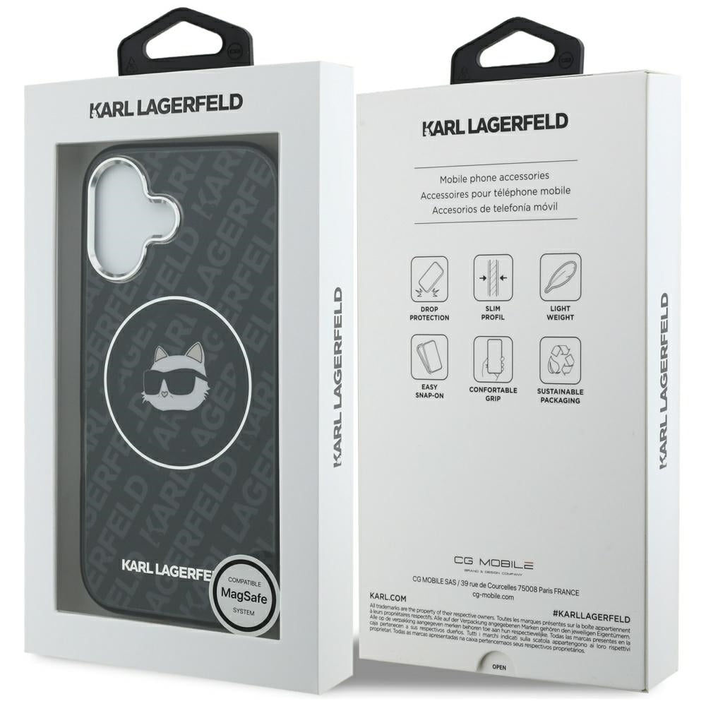 MagSafe-kotelo Apple iPhone 17:lle, Karl Lagerfeld, IML Choupette's Head, Musta