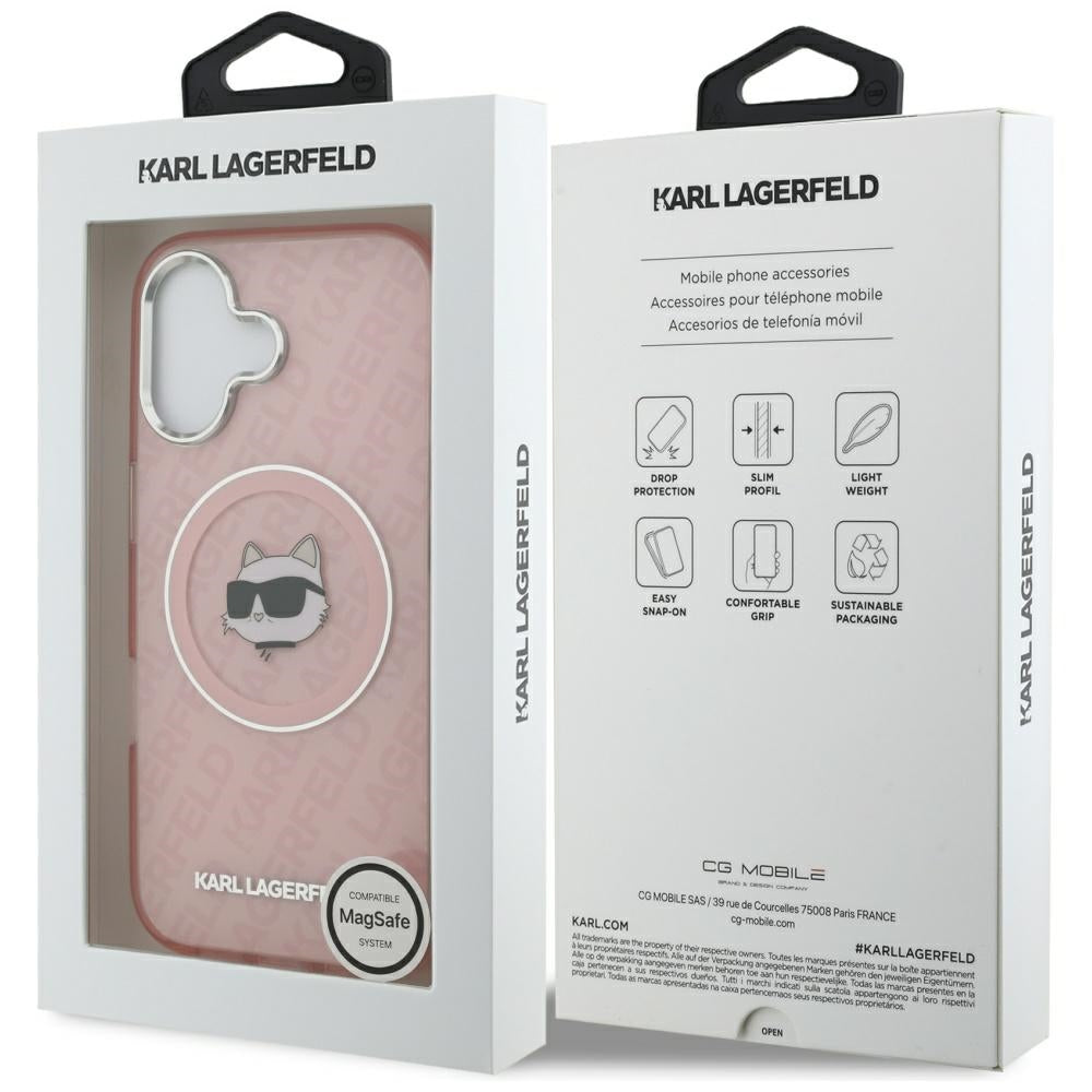 MagSafe-kotelo Apple iPhone 17:lle, Karl Lagerfeld, IML Choupette's Head, Pinkki