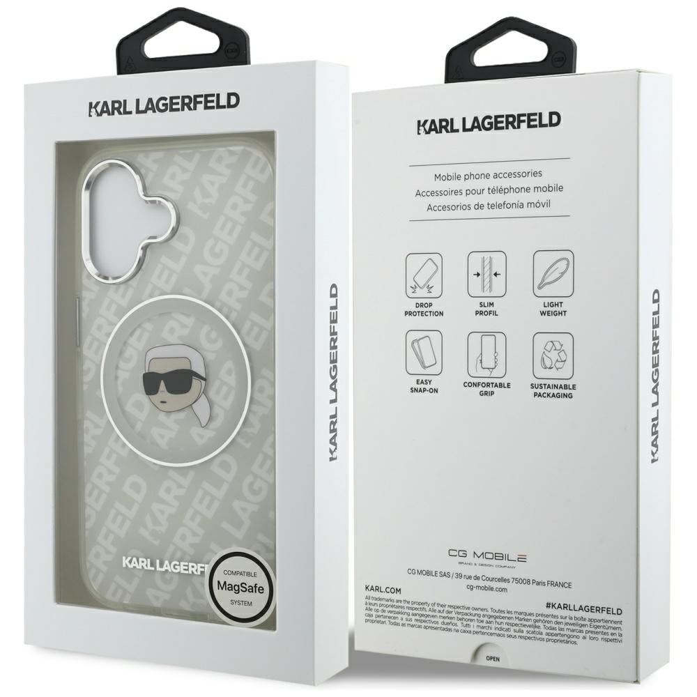 MagSafe-kotelo Apple iPhone 17:lle, Karl Lagerfeld, IML Karl`s Head, Harmaa