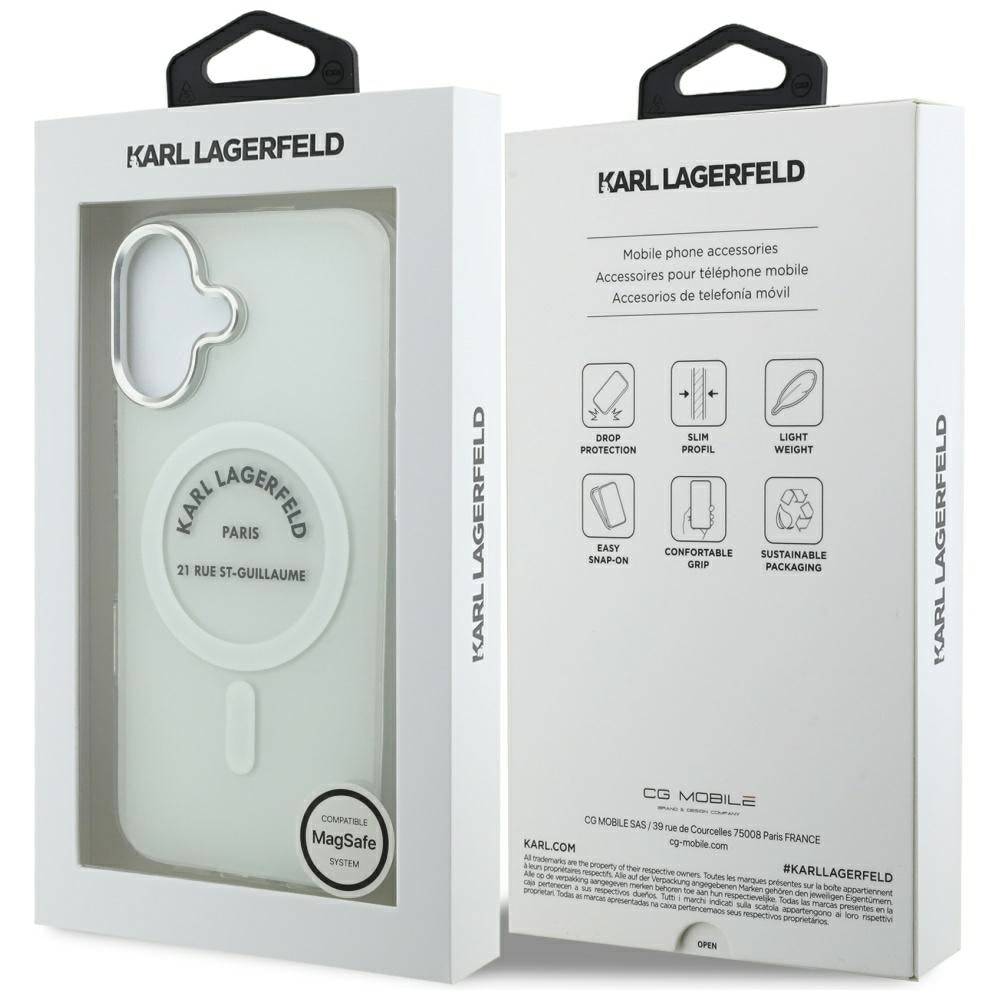 MagSafe-kotelo Apple iPhone 17:lle, Karl Lagerfeld, IML Logo RSG, Läpinäkyvä