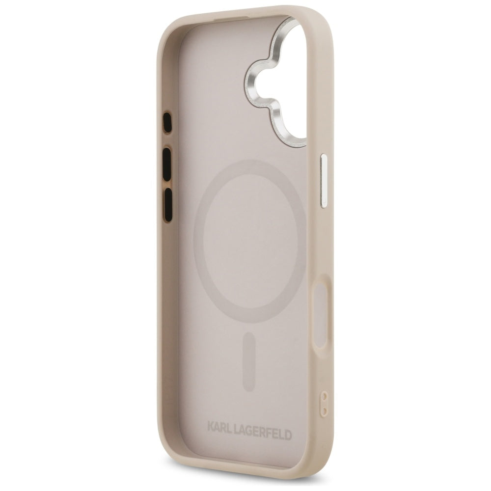MagSafe-kotelo Apple iPhone 17:lle, Karl Lagerfeld, Karl & Choupette -rintaneulat, Vaaleanpunainen