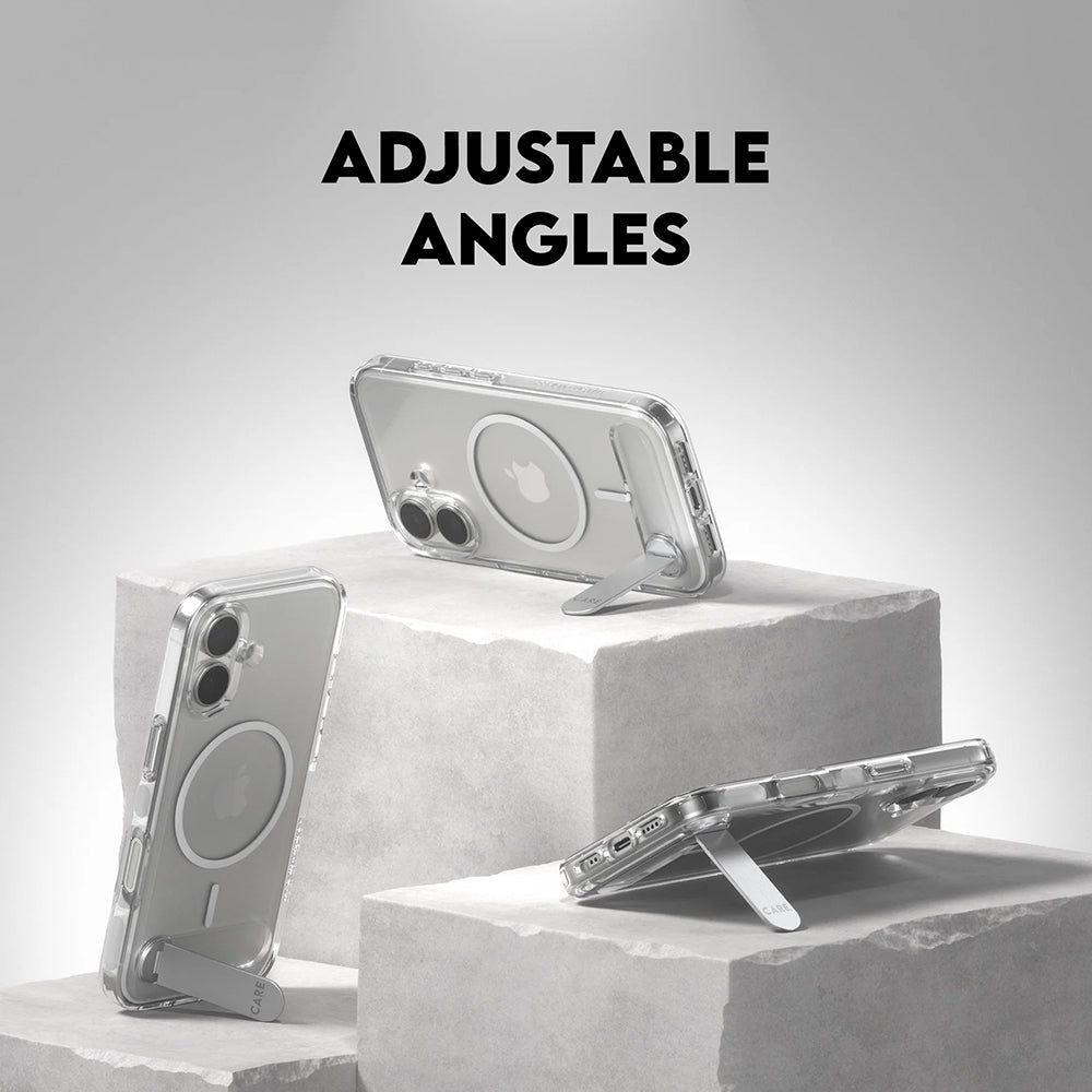 MagSafe Case for Apple iPhone 17, PanzerGlass, Care Feature Kickstand, Transparent