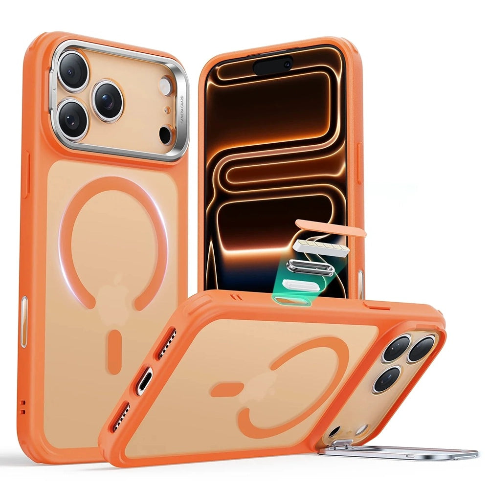MagSafe-kotelo Apple iPhone 17 Prolle, ESR, Classic Hybrid Kickstand Slide, Satinoitu Oranssi
