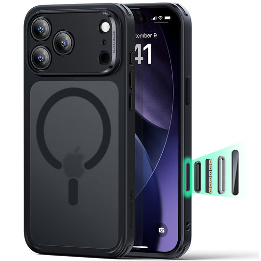 MagSafe-kotelo Apple iPhone 17 Prolle, ESR, Classic Hybrid, Satinoitu Musta