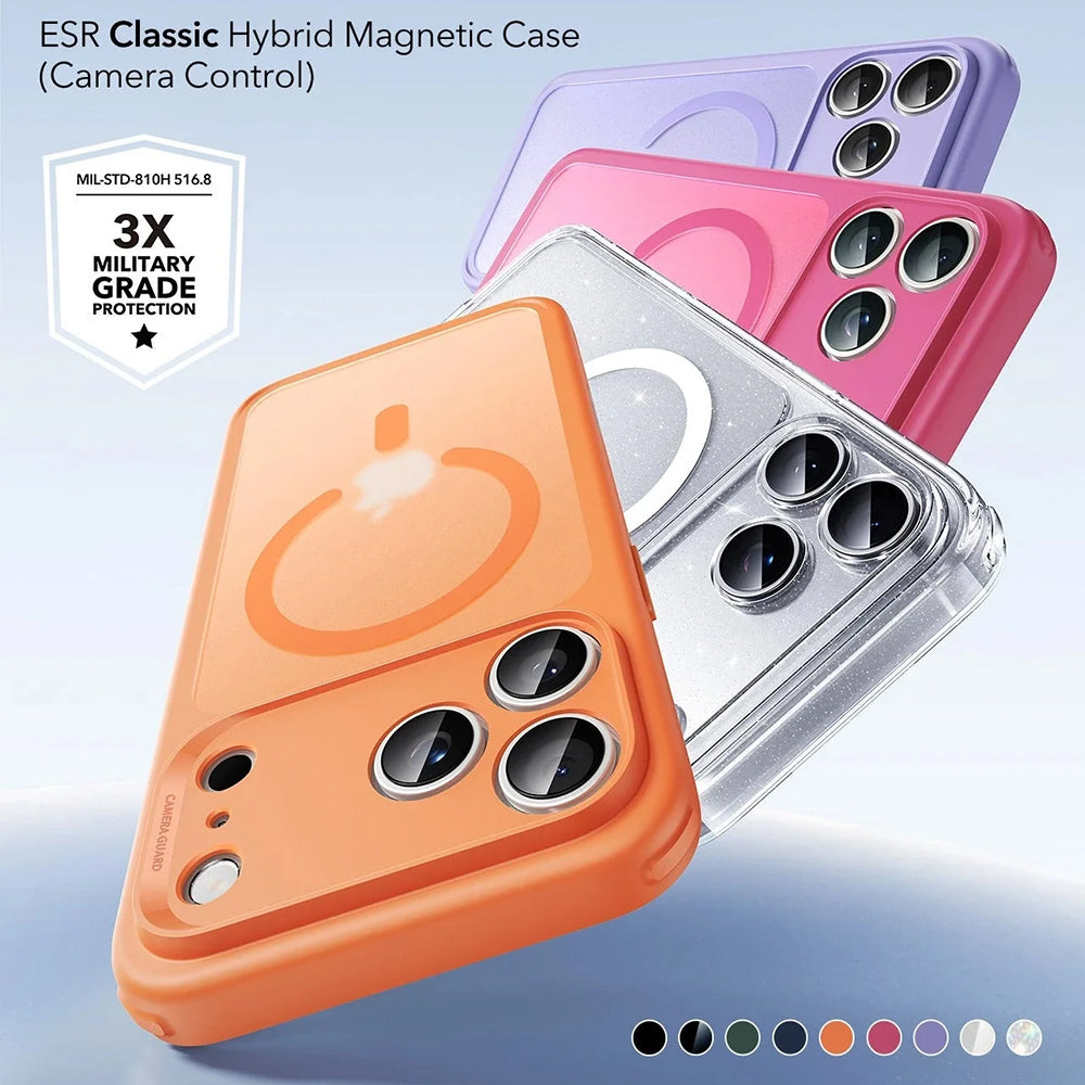 MagSafe-kotelo Apple iPhone 17 Prolle, ESR, Classic Hybrid Shimmer, Läpinäkyvä