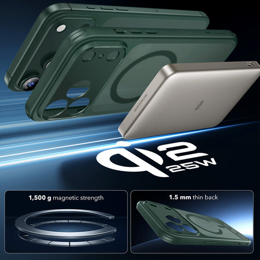 MagSafe-kotelo Apple iPhone 17 Prolle, ESR, Classic Hybrid, Satinoitu Vihreä