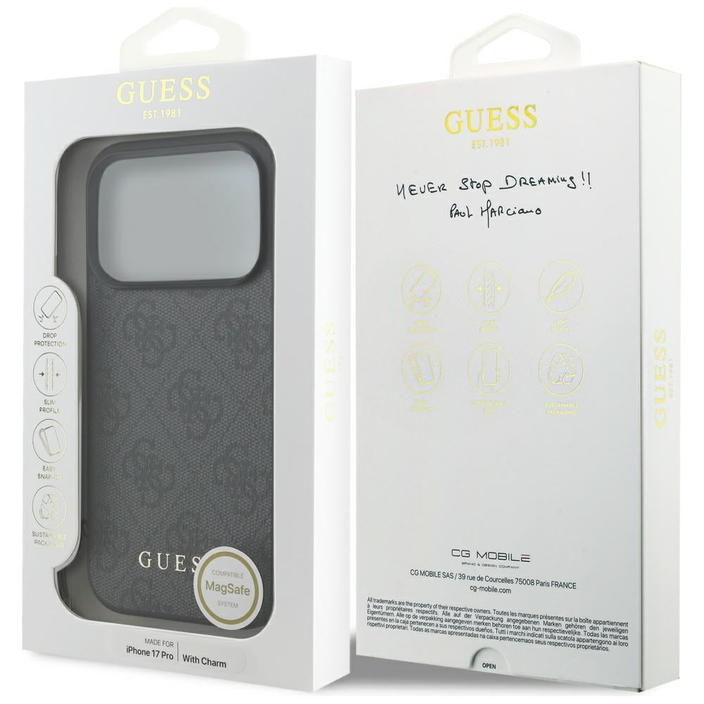 MagSafe-kotelo Apple iPhone 17 Prolle, Guess, 4G Charm Cradle, Musta