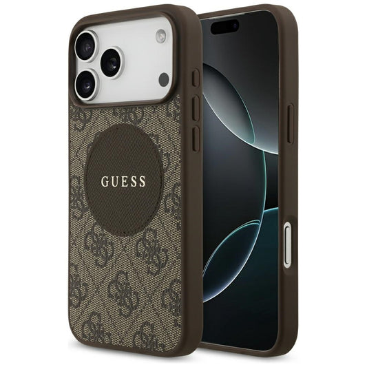 MagSafe-kotelo Apple iPhone 17 Prolle, Guess, 4G Circle Classic Logo, Ruskea