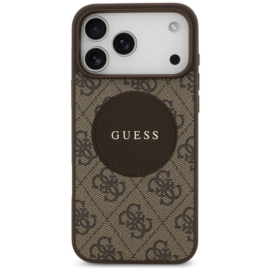 MagSafe-kotelo Apple iPhone 17 Prolle, Guess, 4G Circle Classic Logo, Ruskea