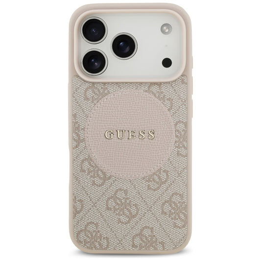 MagSafe-kotelo Apple iPhone 17 Prolle, Guess, 4G Circle Classic Logo, Pinkki