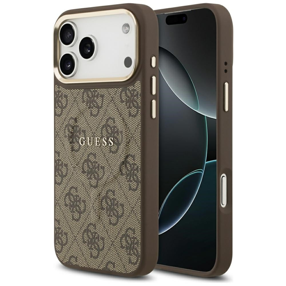 MagSafe Case for Apple iPhone 17 Pro, Guess, 4G Classic, Brown