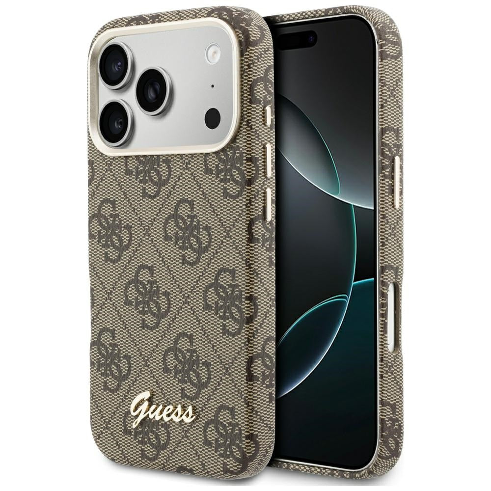 MagSafe-kotelo Apple iPhone 17 Prolle, Guess, 4G Script Logo, Ruskea