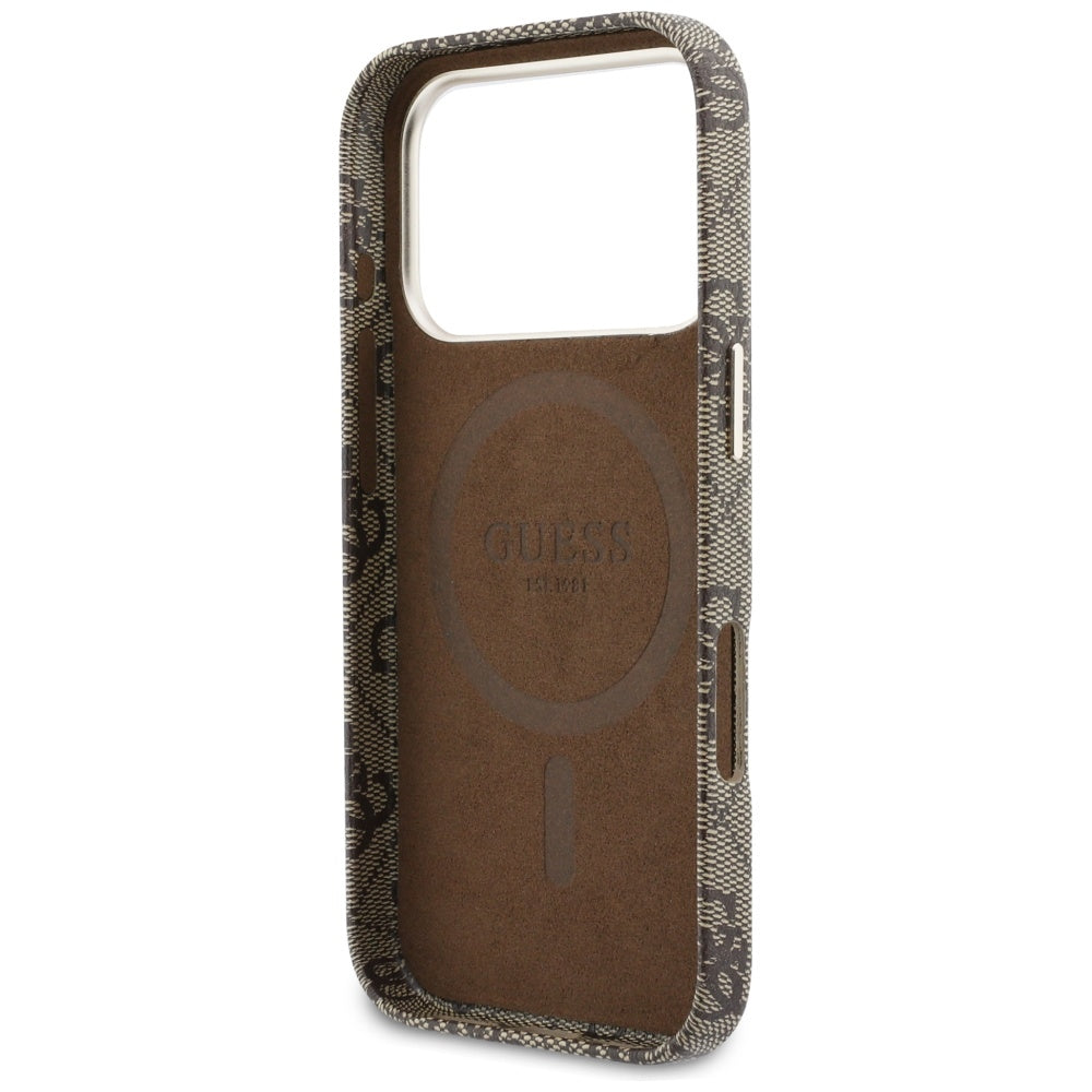 MagSafe-kotelo Apple iPhone 17 Prolle, Guess, 4G Script Logo, Ruskea