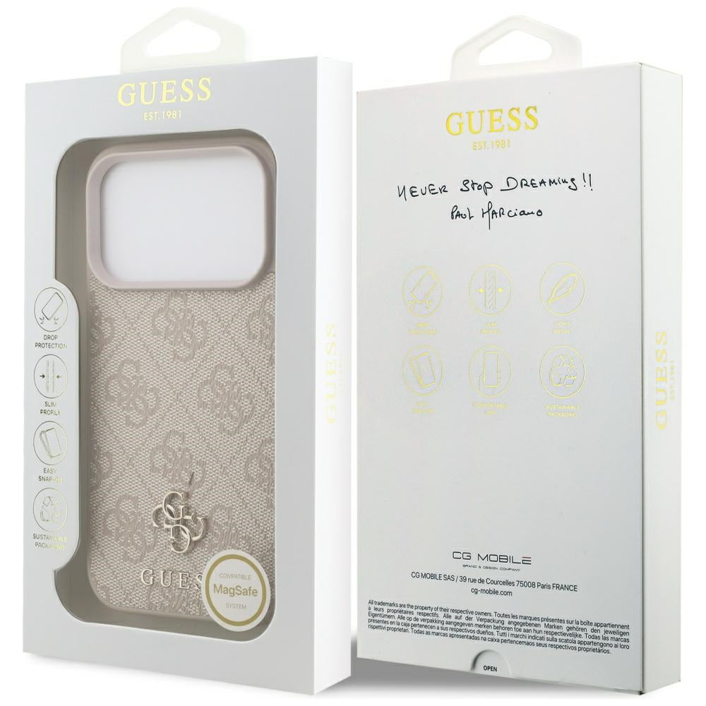 MagSafe-kotelo Apple iPhone 17 Prolle, Guess, 4G Small and Classic Logo, Pinkki