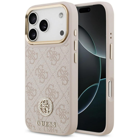 MagSafe-kotelo Apple iPhone 17 Prolle, Guess, 4G Strass -logo, Pinkki