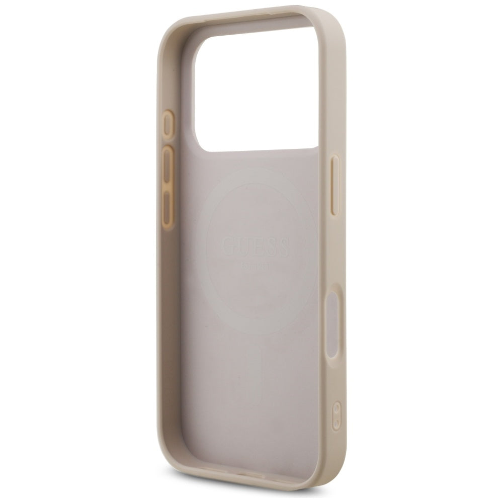 MagSafe-kotelo Apple iPhone 17 Prolle, Guess, 4G Triangle -logo helminauhalla, Pinkki