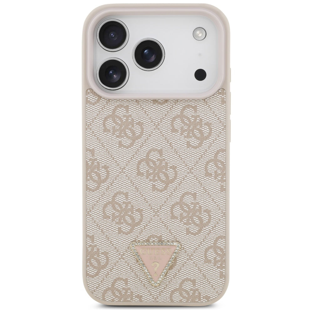 MagSafe-kotelo Apple iPhone 17 Prolle, Guess, 4G Triangle Strass, Pinkki
