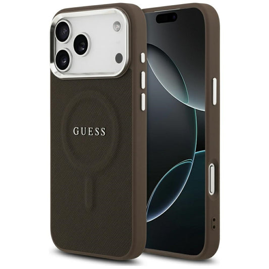 MagSafe-kotelo Apple iPhone 17 Prolle, Guess, Classic Logo, Ruskea