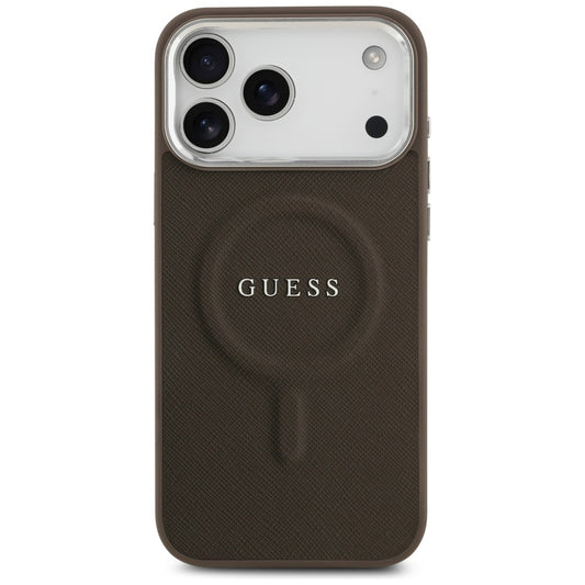 MagSafe-kotelo Apple iPhone 17 Prolle, Guess, Classic Logo, Ruskea