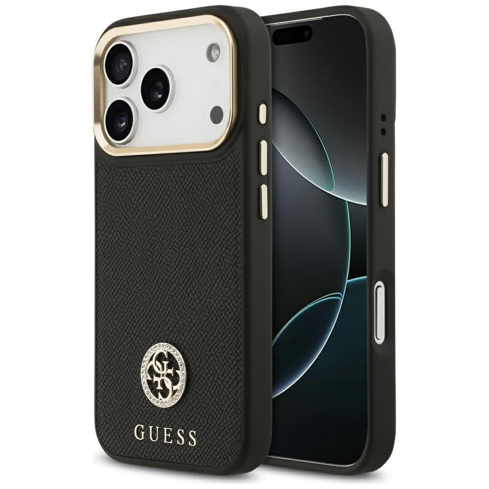 MagSafe-kotelo Apple iPhone 17 Prolle, Guess, Grained Strass Logo, Musta