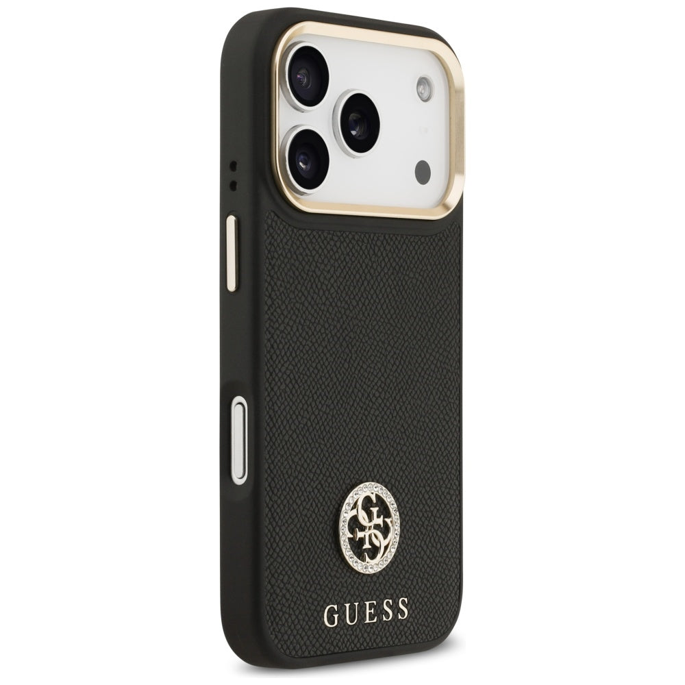 MagSafe-kotelo Apple iPhone 17 Prolle, Guess, Grained Strass Logo, Musta