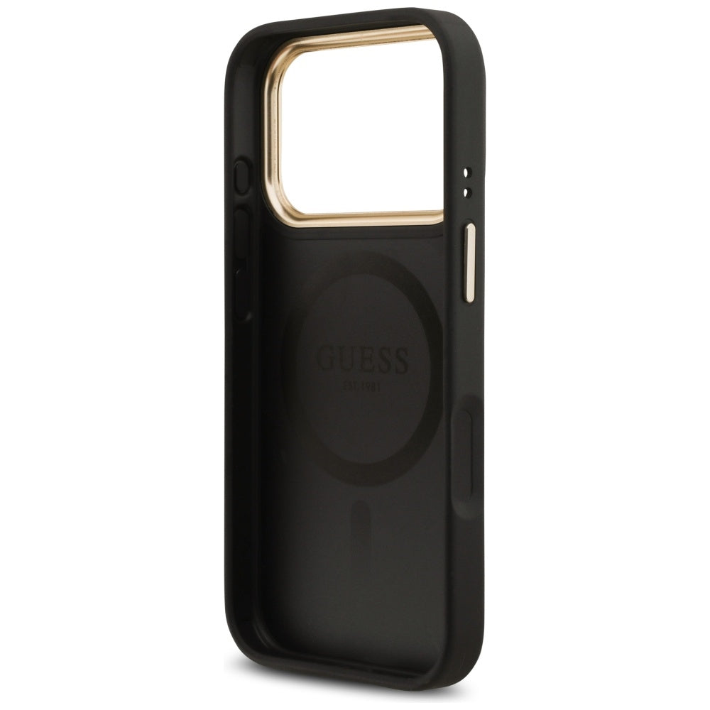 MagSafe-kotelo Apple iPhone 17 Prolle, Guess, Grained Strass Logo, Musta