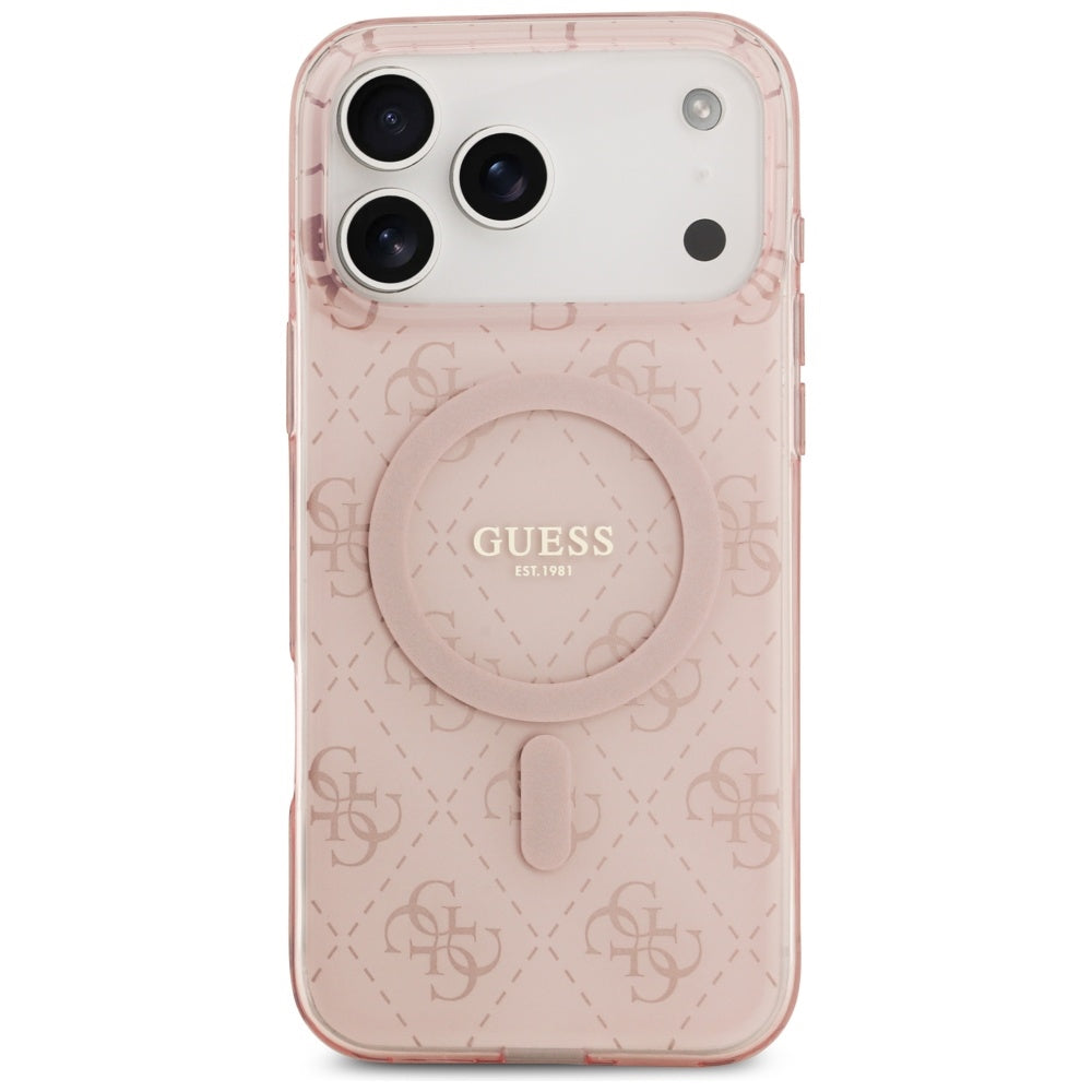 MagSafe-kotelo Apple iPhone 17 Prolle, Guess, IML 4G Background, Pinkki