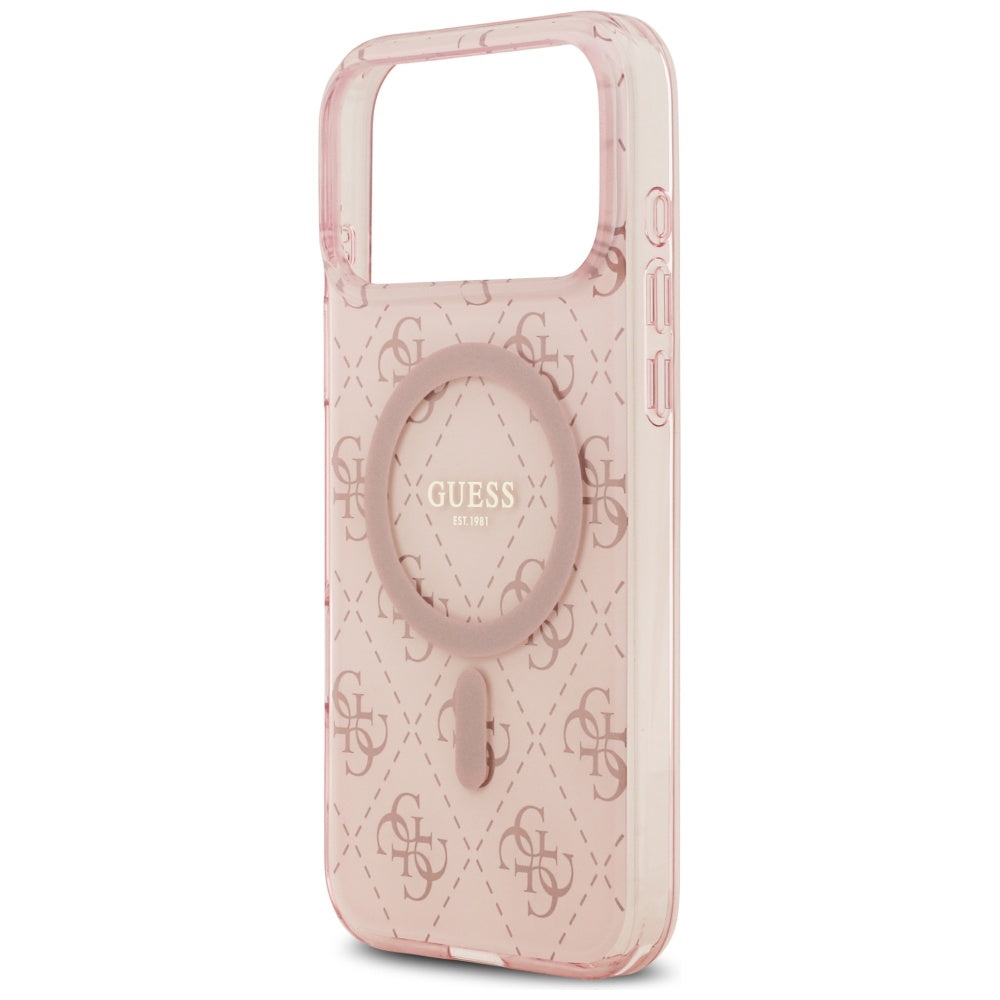 MagSafe-kotelo Apple iPhone 17 Prolle, Guess, IML 4G Background, Pinkki