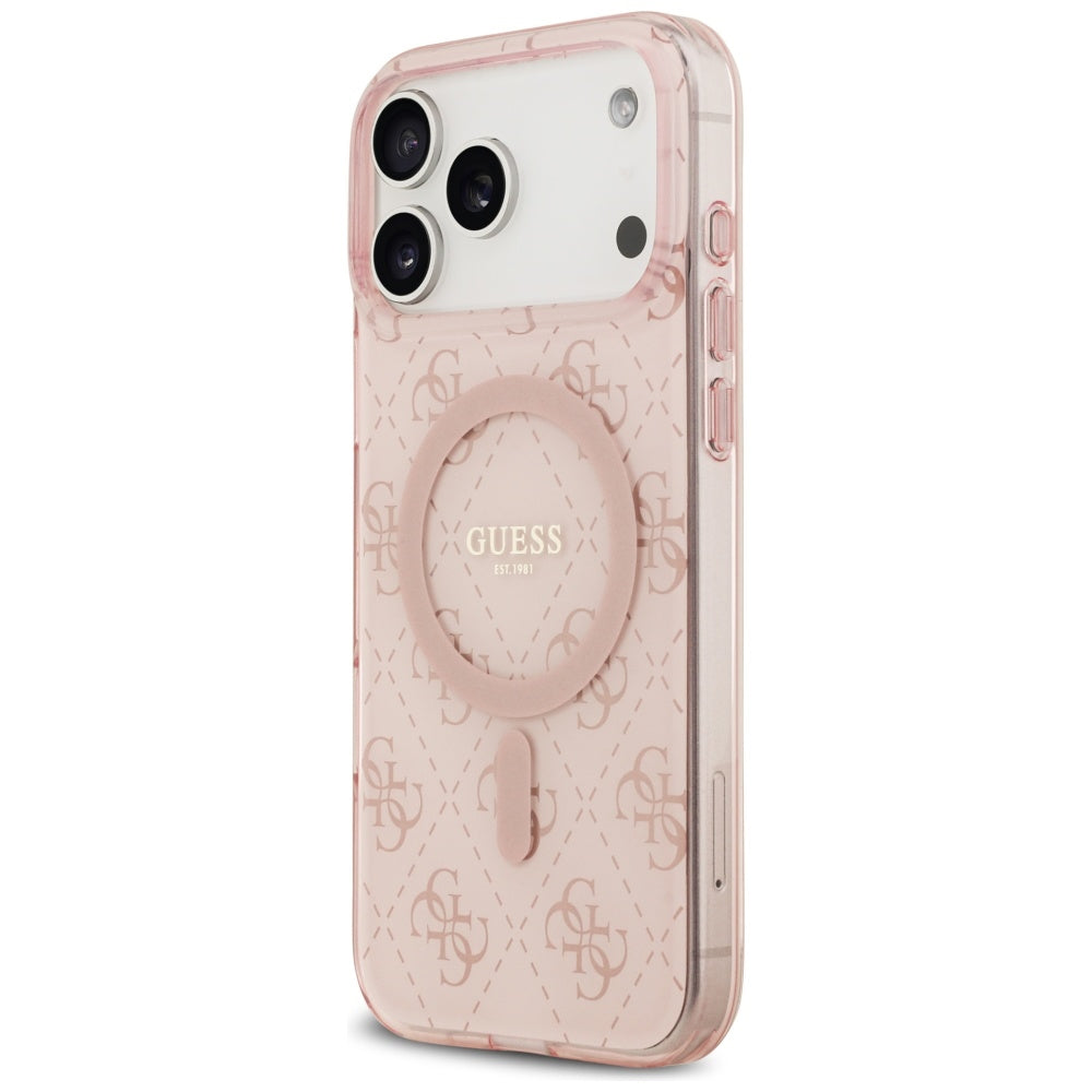 MagSafe-kotelo Apple iPhone 17 Prolle, Guess, IML 4G Background, Pinkki
