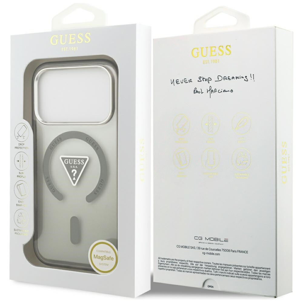 MagSafe-kotelo Apple iPhone 17 Prolle, Guess, IML Gradient Triangle -logo, Khaki