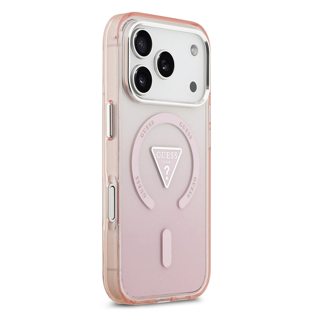 MagSafe-kotelo Apple iPhone 17 Prolle, Guess, IML Gradient Triangle -logo, Pinkki