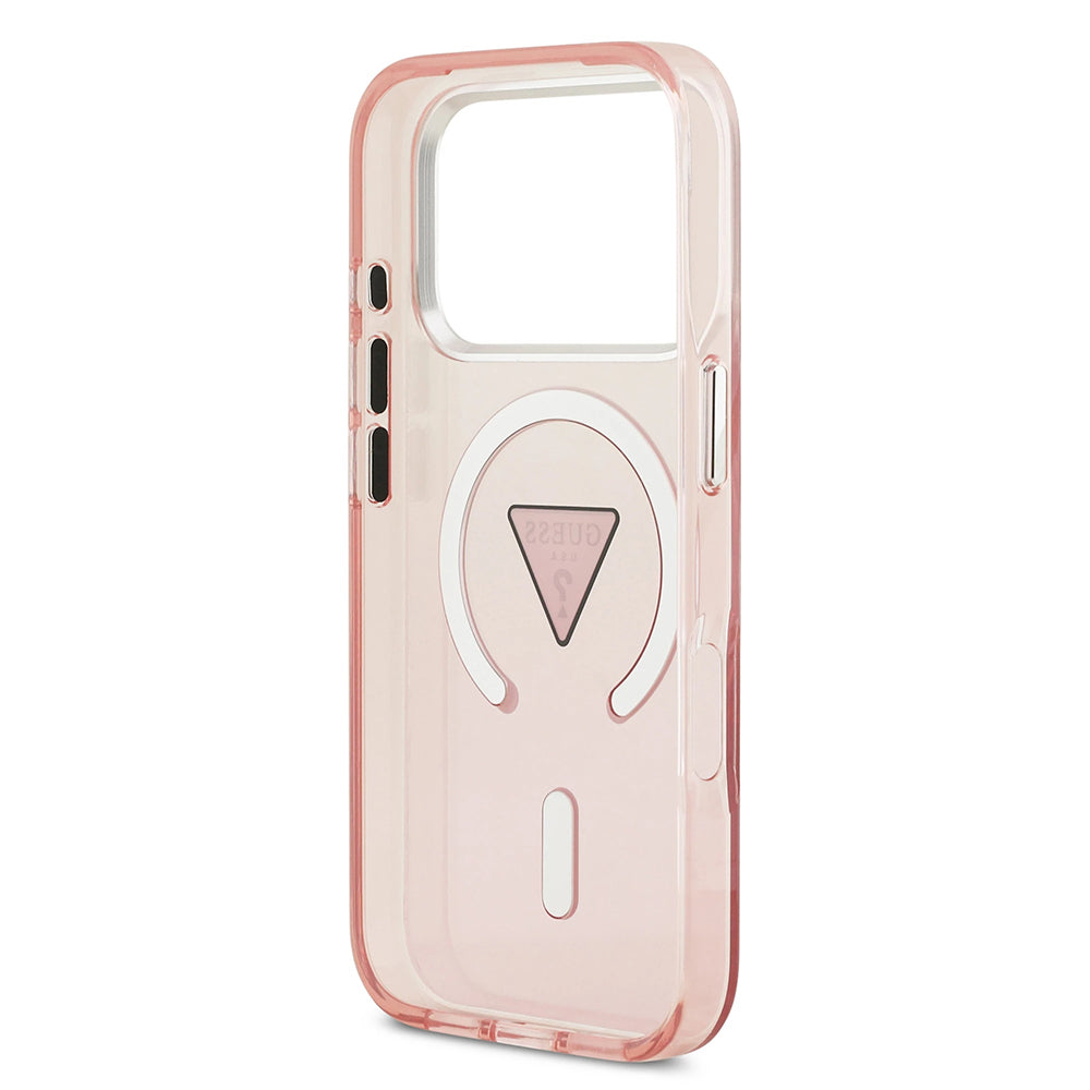 MagSafe-kotelo Apple iPhone 17 Prolle, Guess, IML Gradient Triangle -logo, Pinkki