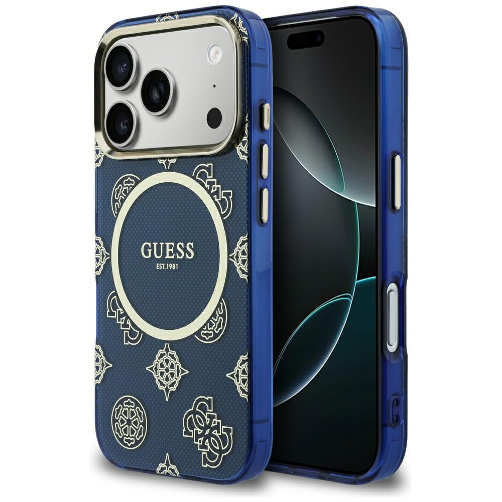 MagSafe-kotelo Apple iPhone 17 Prolle, Guess, IML Peony Dot, Sininen