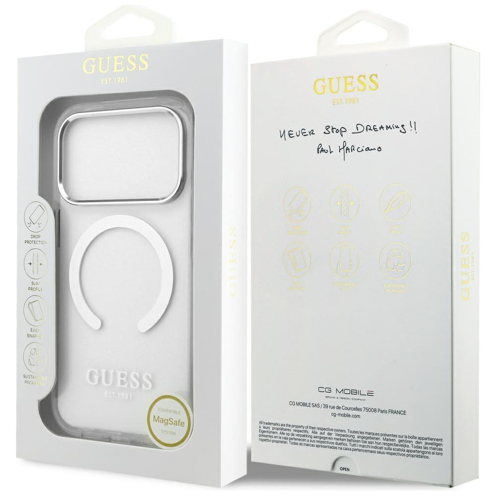 MagSafe-kotelo Apple iPhone 17 Prolle, Guess, Metal Outline, Hopea