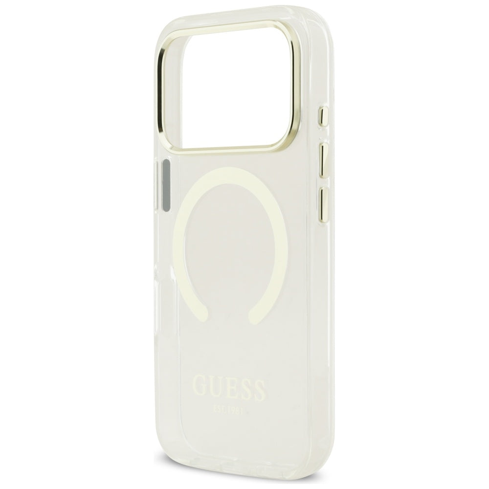 MagSafe-kotelo Apple iPhone 17 Prolle, Guess, Metal Outline, Kultainen