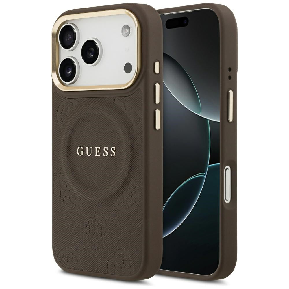 MagSafe-kotelo Apple iPhone 17 Prolle, Guess, Peony Hot Stamp, Ruskea
