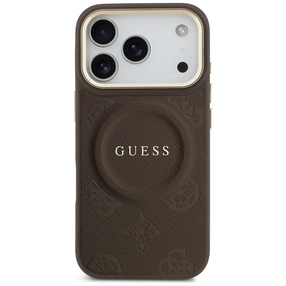 MagSafe-kotelo Apple iPhone 17 Prolle, Guess, Peony Hot Stamp, Ruskea