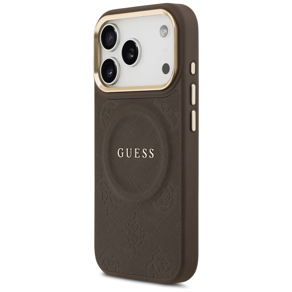 MagSafe-kotelo Apple iPhone 17 Prolle, Guess, Peony Hot Stamp, Ruskea