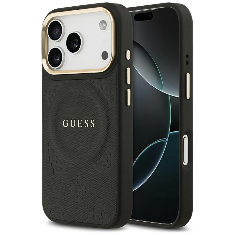 MagSafe-kotelo Apple iPhone 17 Prolle, Guess, Peony Hot Stamp, Musta