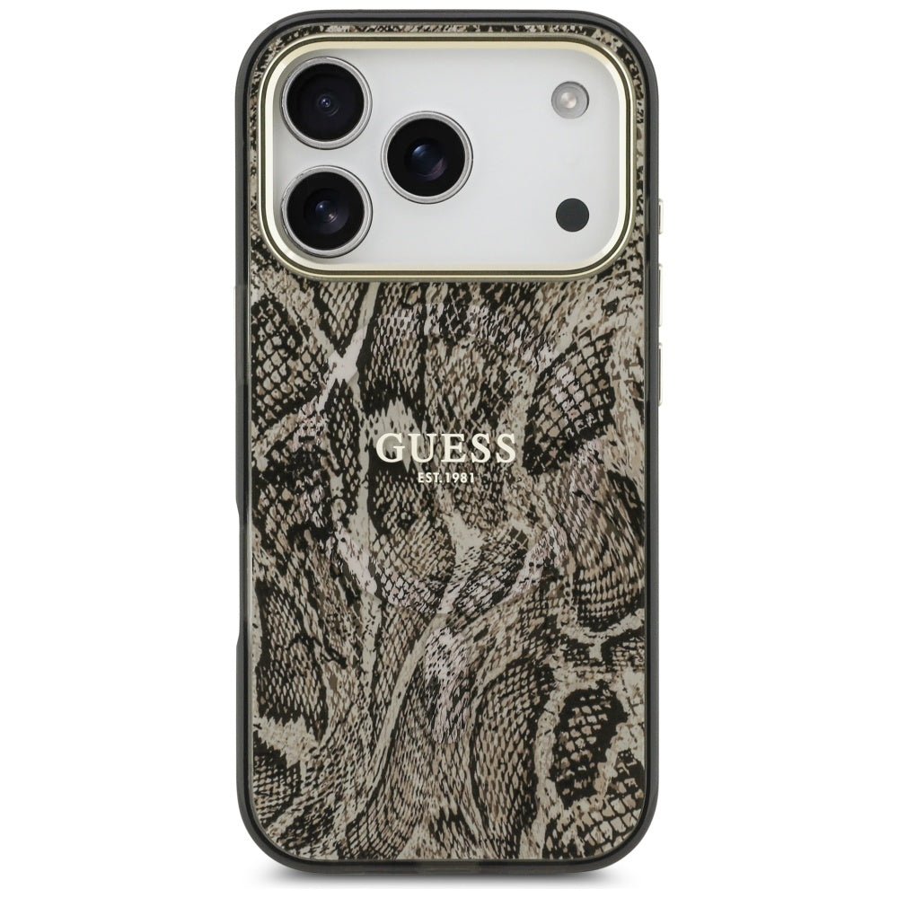 MagSafe-kotelo Apple iPhone 17 Prolle, Guess, Python-kuosi, Ruskea