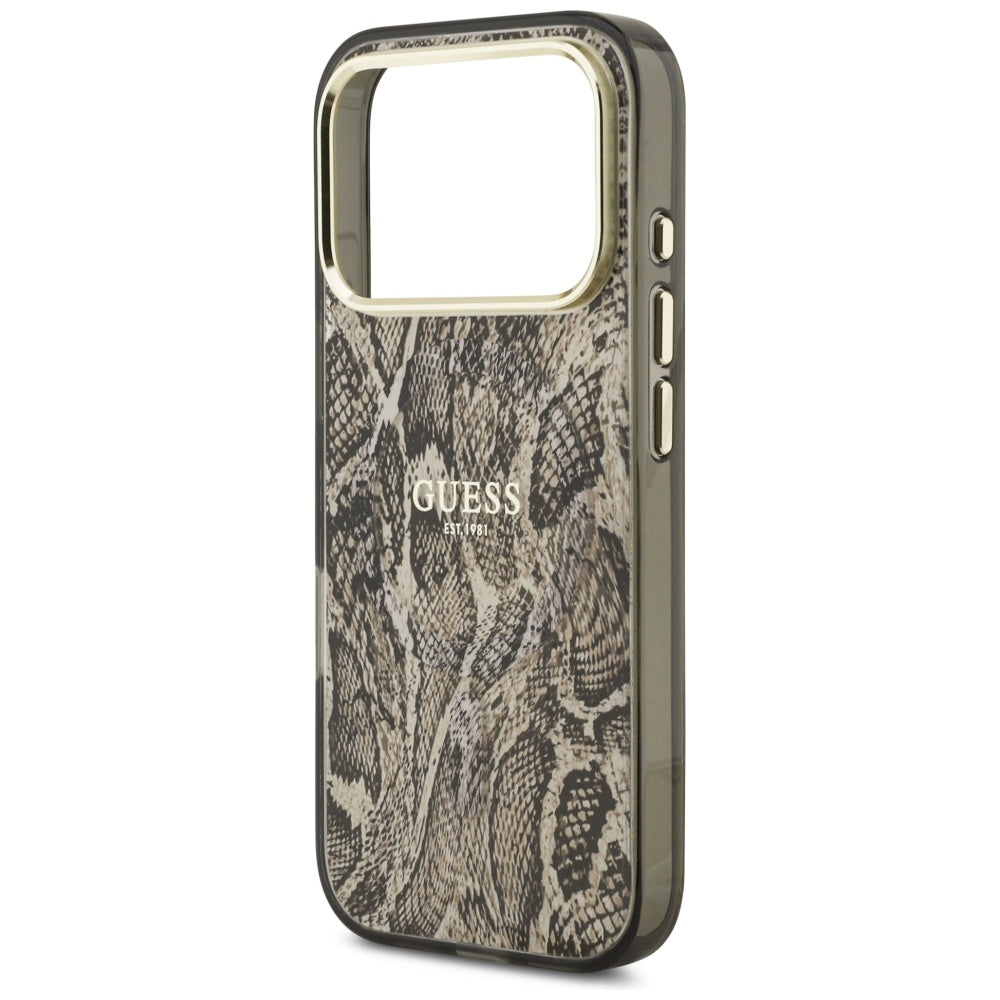 MagSafe-kotelo Apple iPhone 17 Prolle, Guess, Python-kuosi, Ruskea