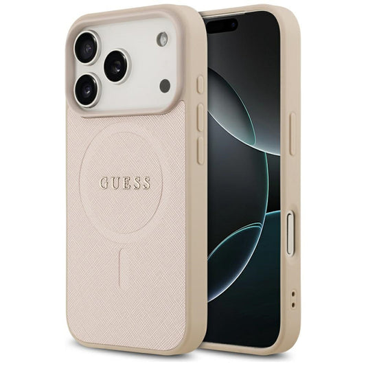 MagSafe-kotelo Apple iPhone 17 Prolle, Guess, Saffiano Classic Logo, Pinkki