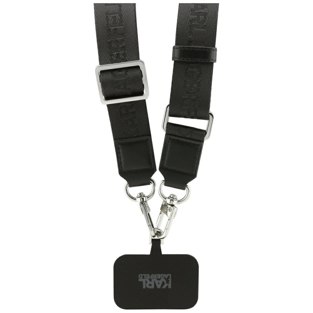 MagSafe Case for Apple iPhone 17 Pro, Karl Lagerfeld, Big Strap Choupette Metal Logo, Black