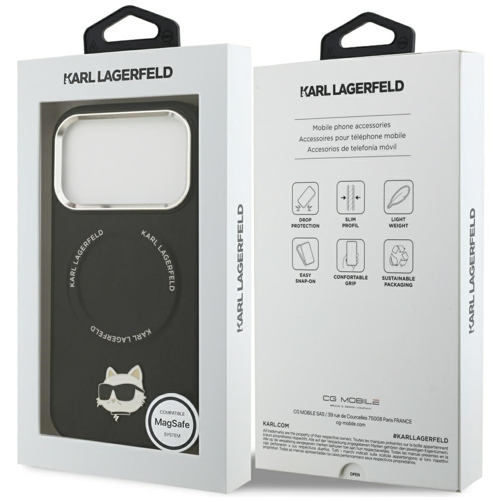 MagSafe-kotelo Apple iPhone 17 Prolle, Karl Lagerfeld, Choupette Pin, Musta