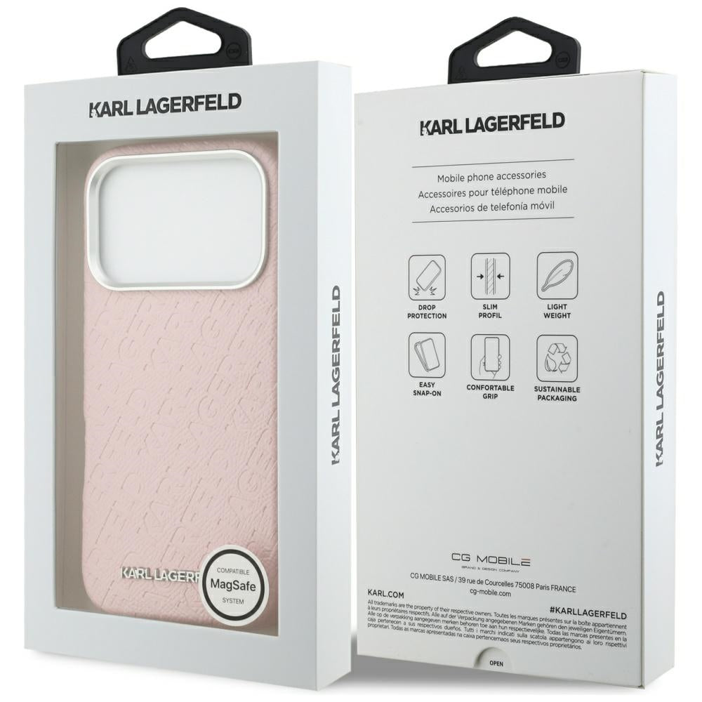 MagSafe-kotelo Apple iPhone 17 Prolle, Karl Lagerfeld, FW Stamped Karl, Pinkki