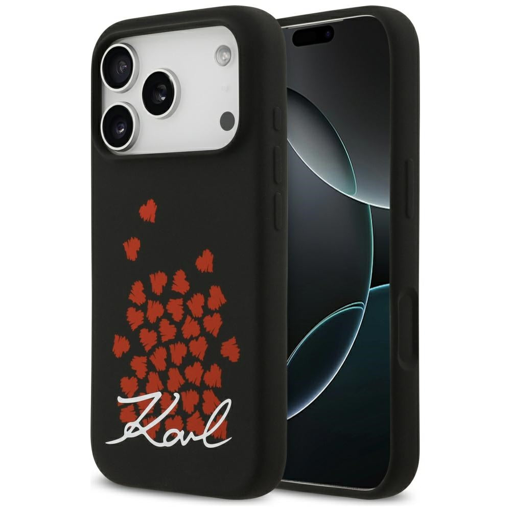 MagSafe-kotelo Apple iPhone 17 Prolle, Karl Lagerfeld, Heart Sign -logo, musta