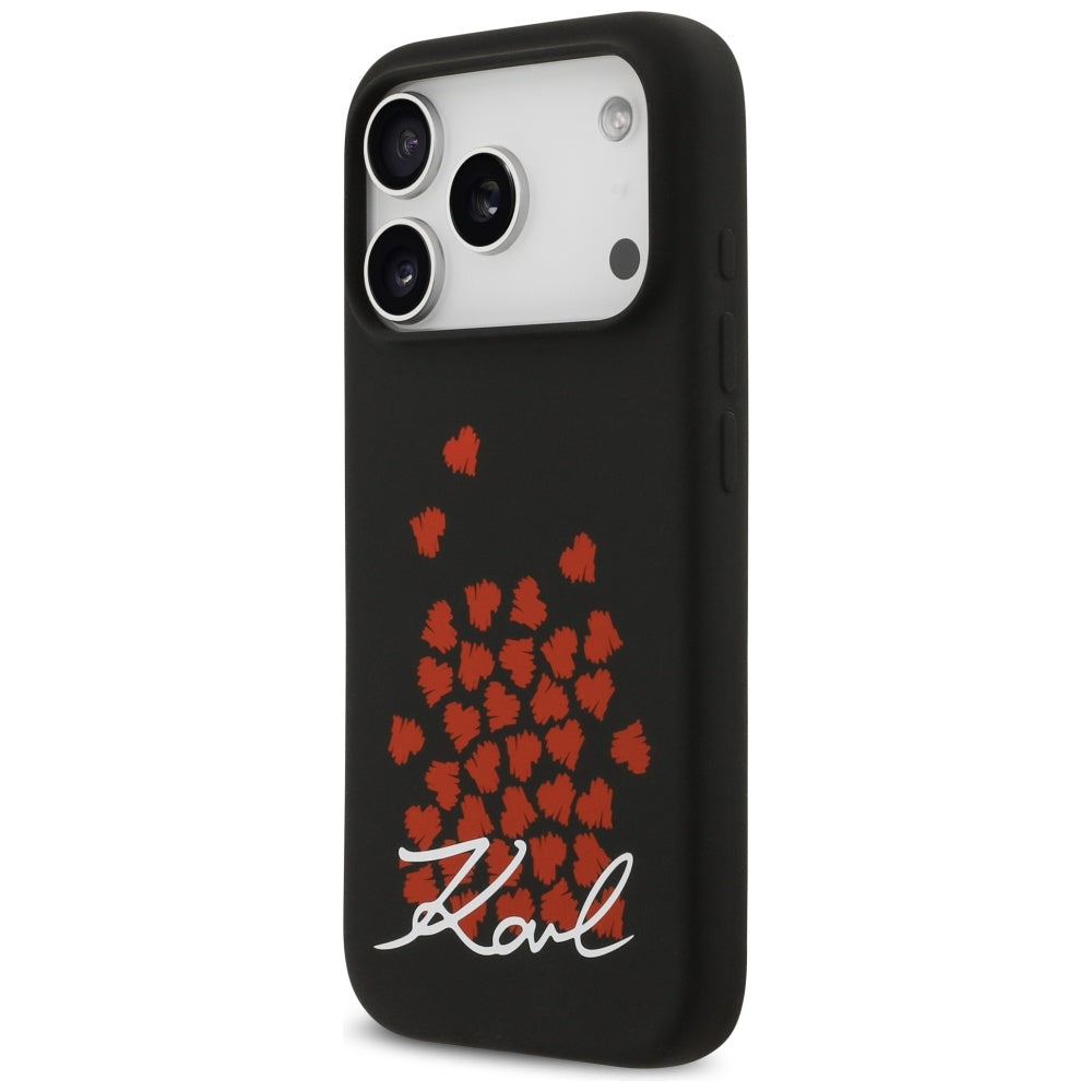MagSafe-kotelo Apple iPhone 17 Prolle, Karl Lagerfeld, Heart Sign -logo, musta